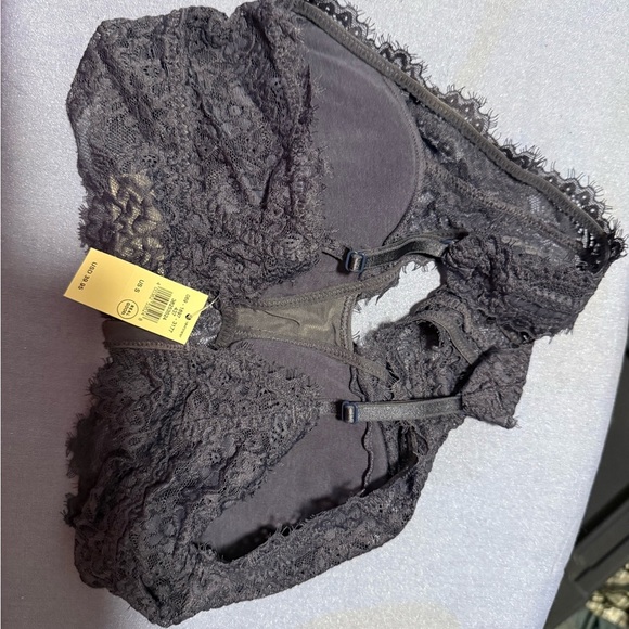 NWT aerie Blue Lace Bralette with Wide Straps and V-Neckline - Picture 5 of 5
